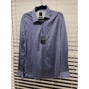 Hugo Boss Cotton Silk Long Sleeve Button Up Shirt‎ NWT - Size L